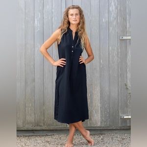 Forever 21 | Longline Black Collared Button Down Dress